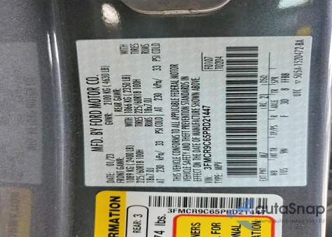 2023 Ford Bronco Sport Outer Banks z USA, uszkodzony, nr VIN 3FMCR9C65PRD21447